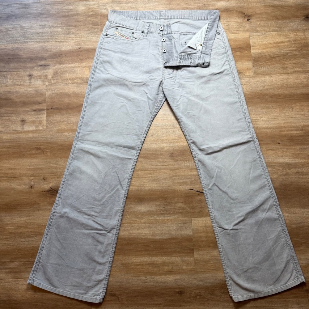 Vintage Diesel Ravix Corduroy Pants Mens 36x34 Grey Bootcut Button Fly MA139 Y2K